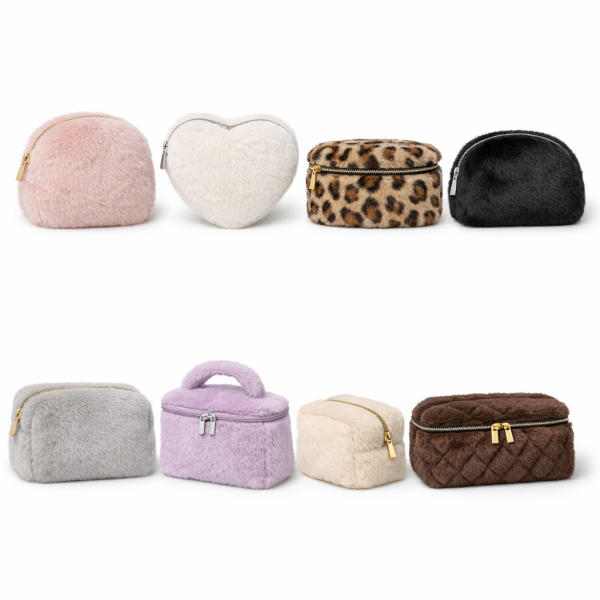 Faux Fur Cosmetic Bag Wholesale