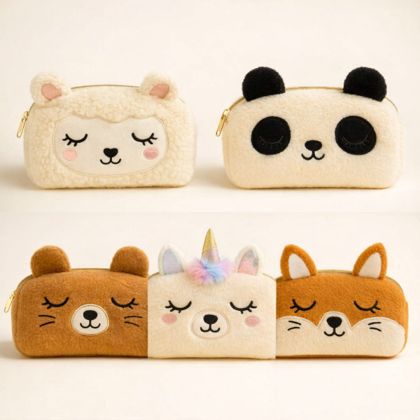 Christmas Gift Faux Fur travel Cosmetic Bagg