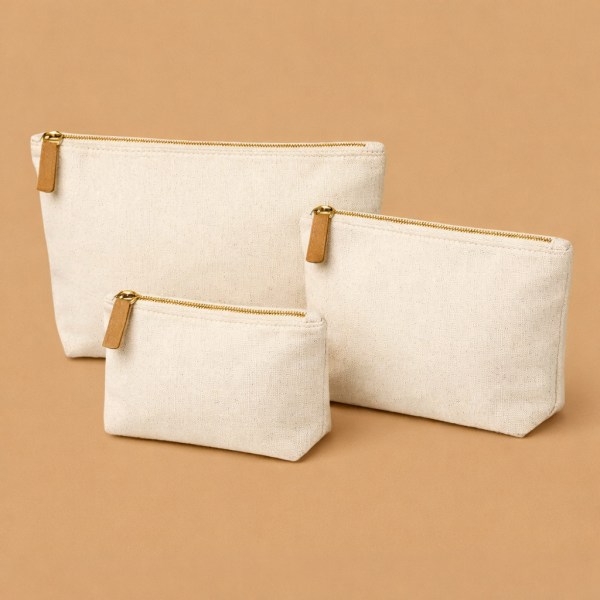 Premium Natural Cotton Makeup Bag / Cosmetic Pouch