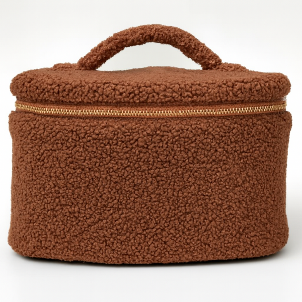 Extra Large Plush Makeup Bag Faux Fur Cosmetic Organizer Tote for Beauty Professionals