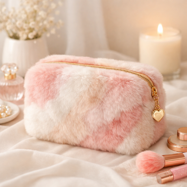 毛绒拉链洗漱包