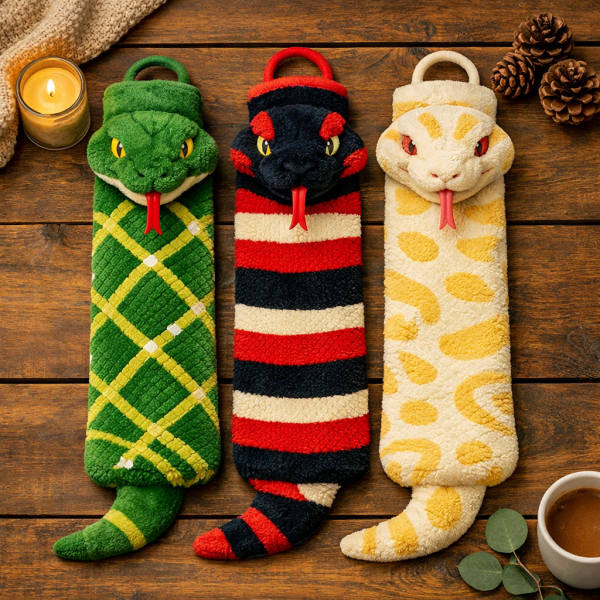 55cm Plush Snake‑Shaped Hot Water Bottle – Soft Fleece Long Bottle for Targeted Heat Therapy