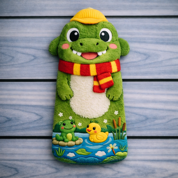Fun Animal Series Small Long Hot Water Bottle Cover – Crocodile