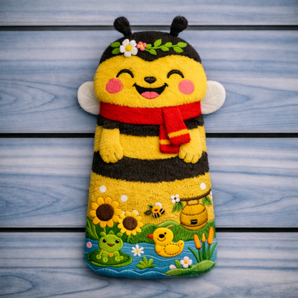 Fun Animal Series Small Long Hot Water Bottle Cover – Bee