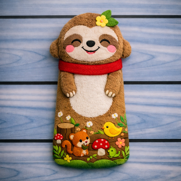 Fun Animal Series Small Long Hot Water Bottle cover – Sloth