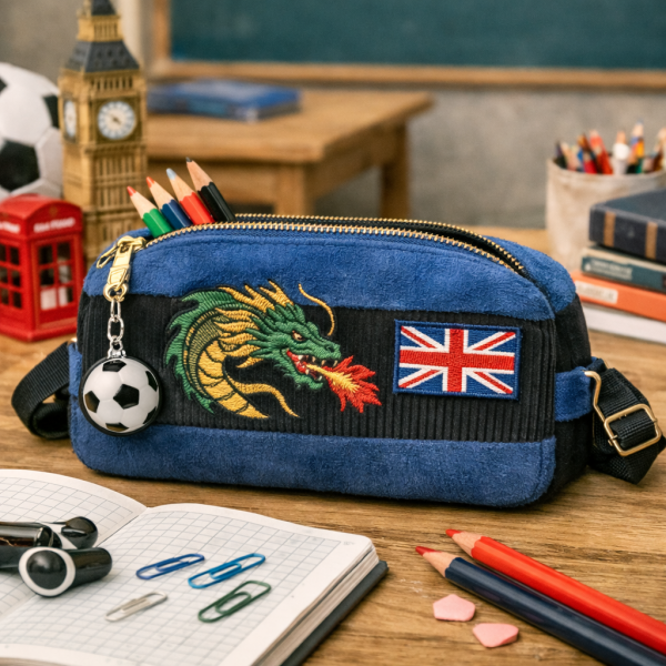 BoFaTe International Dragon & Union Jack Faux Fur School Pouch for Boys | China Supplier