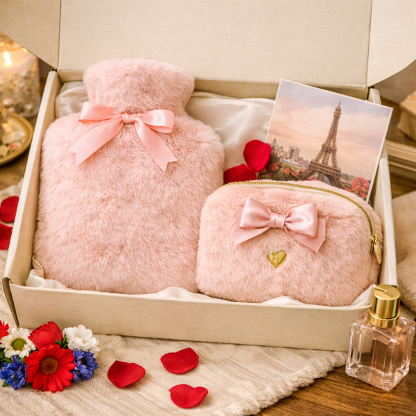 BoFaTe International Faux Fur Pouch & Hot Water Bottle Gift Set | French Romantic Style | China Supplier