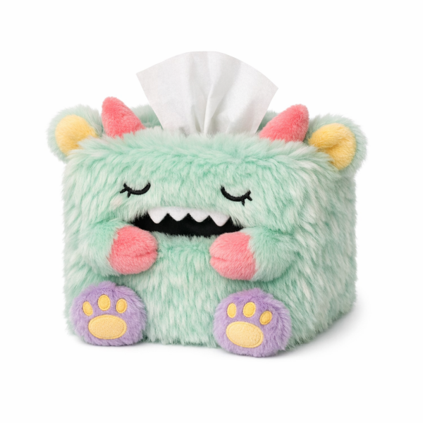 Faux Fur Kids Tissue Box Cover Series | Monster & Octopus Collection