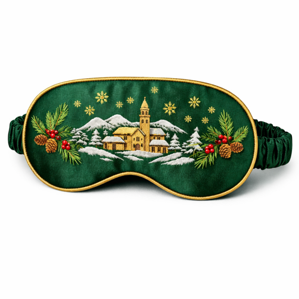 意大利风格冬季丝质刺绣眼罩