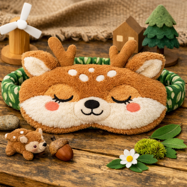 Sustainable Deer Plush Sleep Mask for Kids