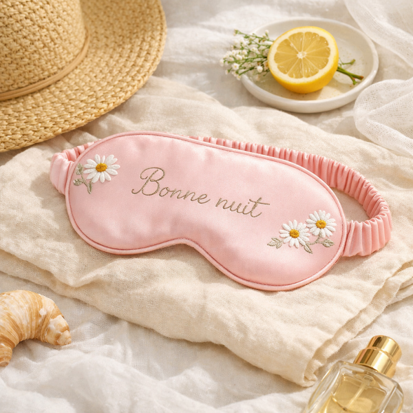 Bonne Nuit Daisy Silk Sleep Mask – French Summer Collection