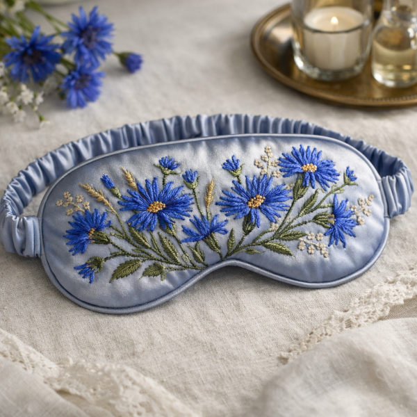 Cornflower Bloom Silk Sleep Mask