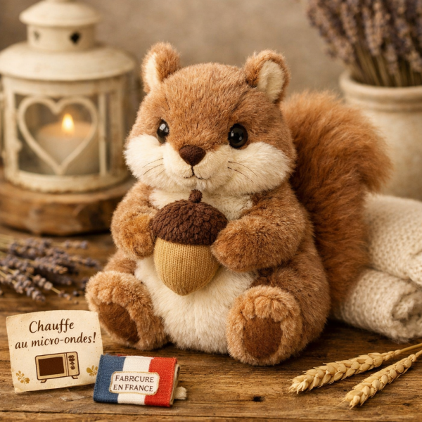 French Cozy Squirrel Microwavable Plush Toy