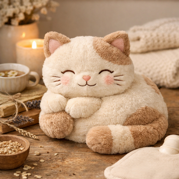 French Cozy Cat Microwavable Plush Toy